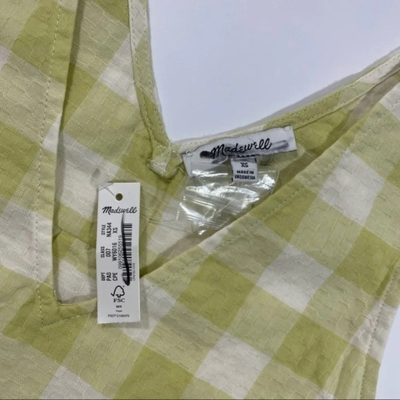 New Madewell Side Button Tank Top Gingham Check XS - Picture 6 of 9